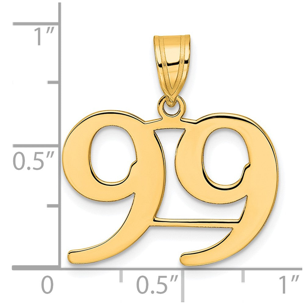 Charlie & Co Jewelry | 14k Polished Number 99 Pendant - Model APN99