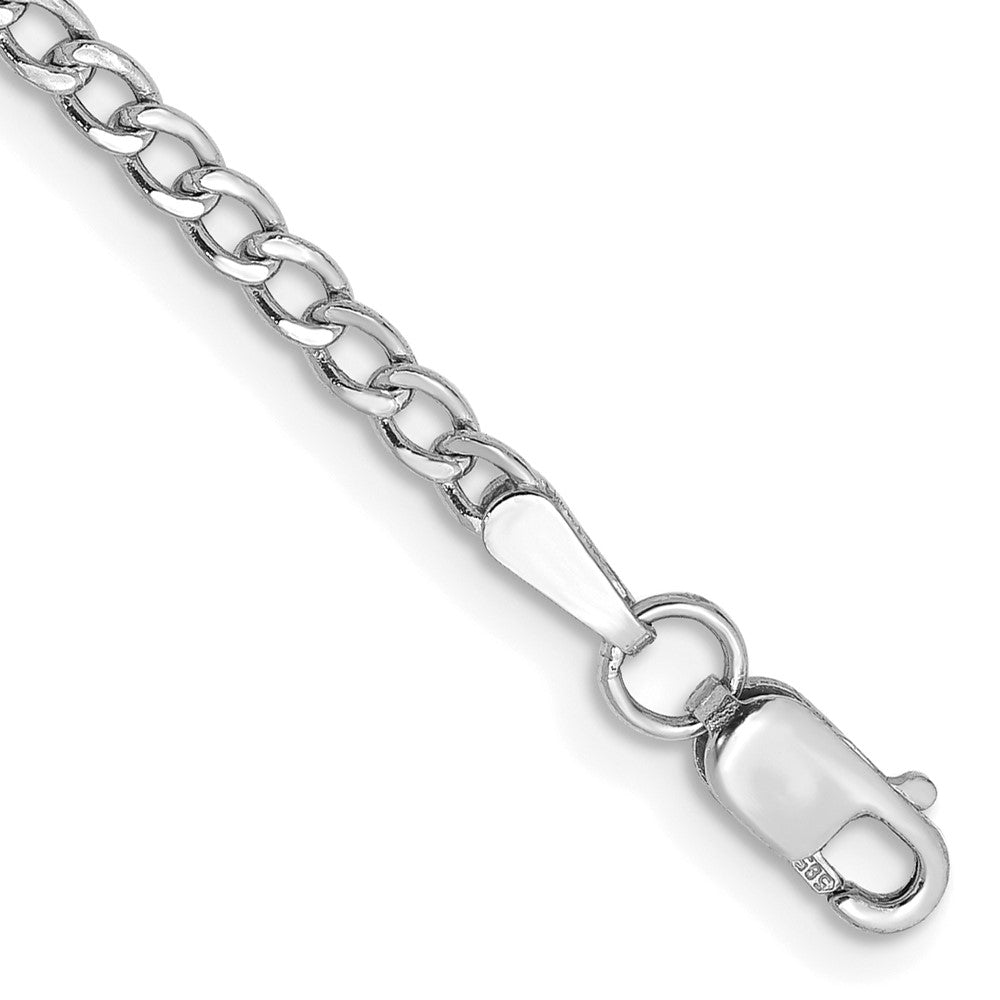 Charlie & Co Jewelry | 14k Wg 2.5mm Semi-solid Curb Link Chain Bracelet - Model BC123