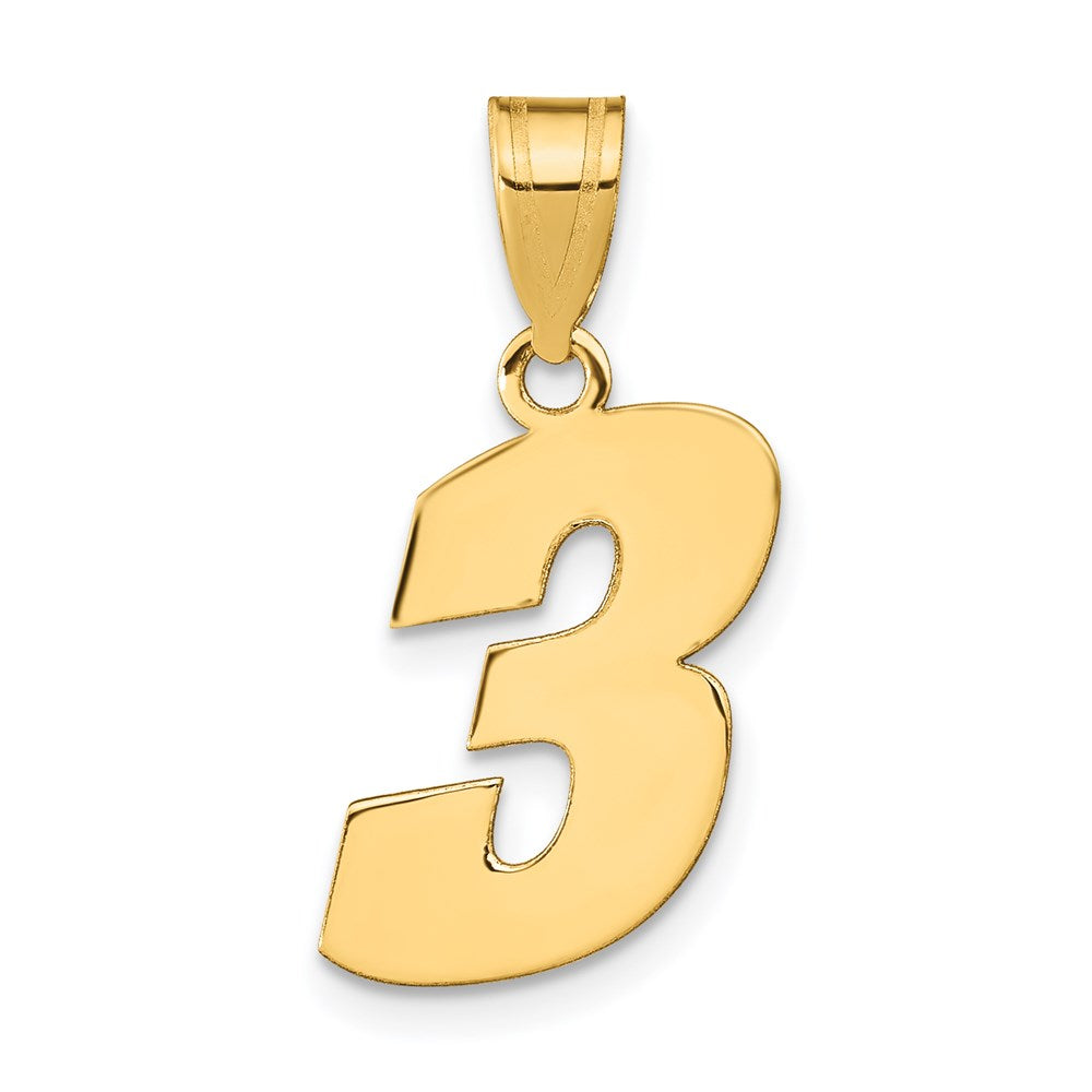 Charlie & Co Jewelry | 14k Polished Block Number 3 Pendant - Model BN03