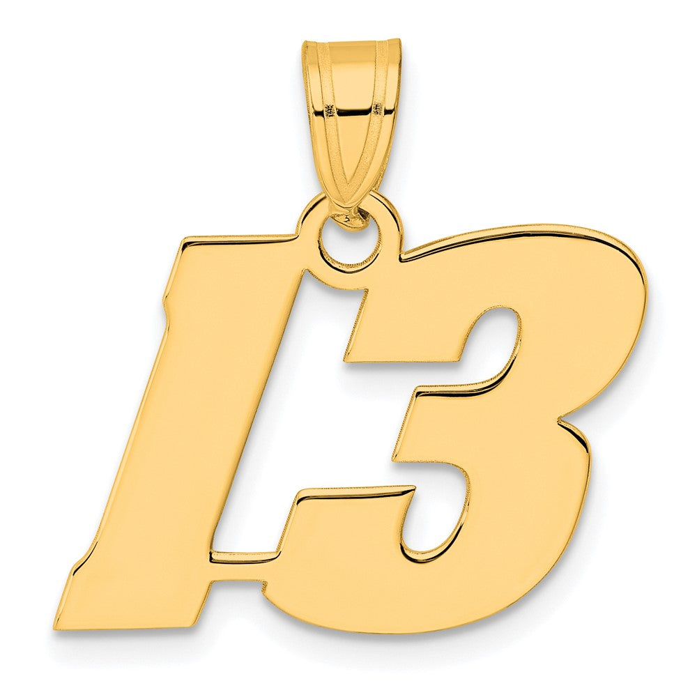 Charlie & Co Jewelry | 14k Polished Block Number 13 Pendant - Model BN13