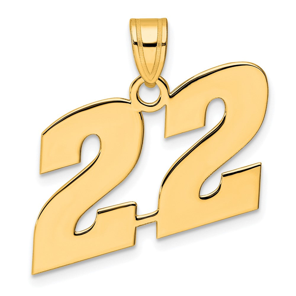 Charlie & Co Jewelry | 14k Polished Block Number 22 Pendant - Model BN22