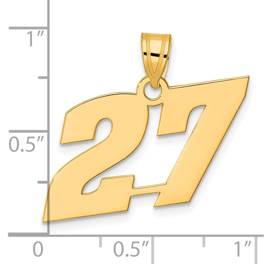 Charlie & Co Jewelry | 14k Polished Block Number 27 Pendant - Model BN27