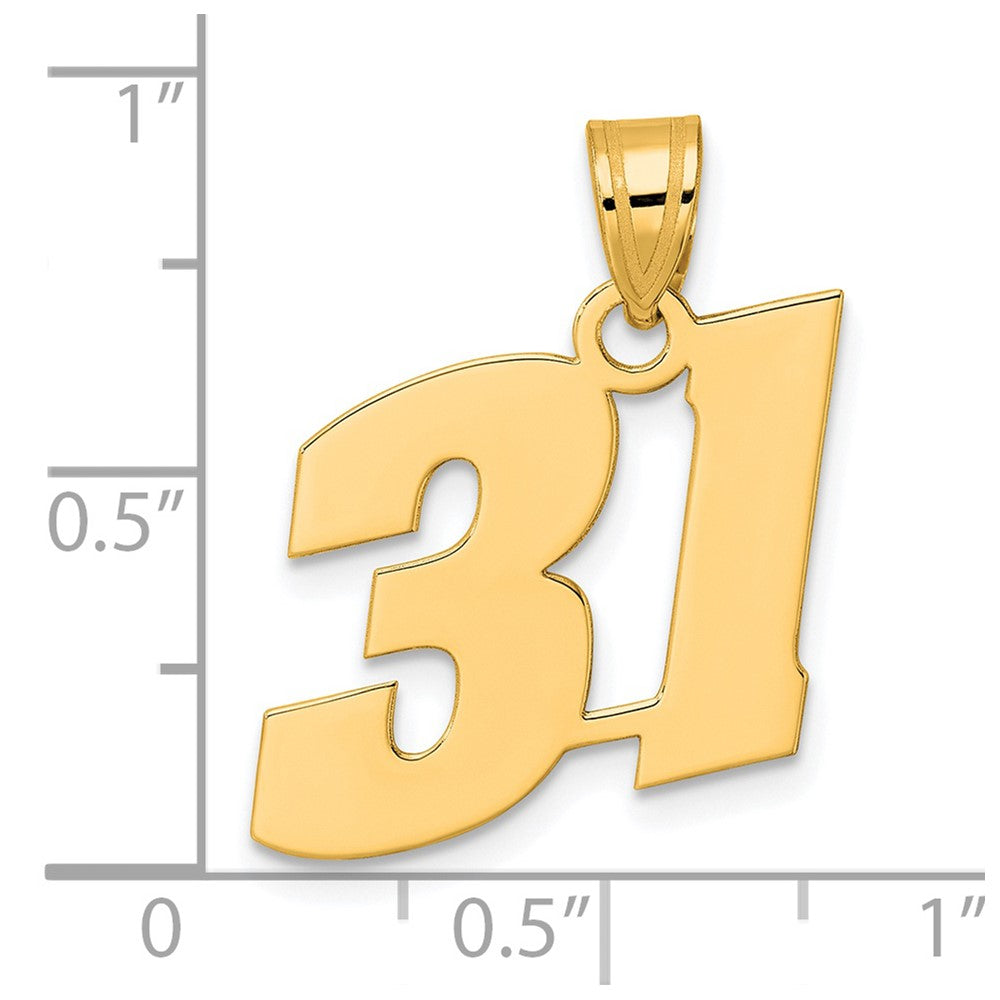Charlie & Co Jewelry | 14k Polished Block Number 31 Pendant - Model BN31