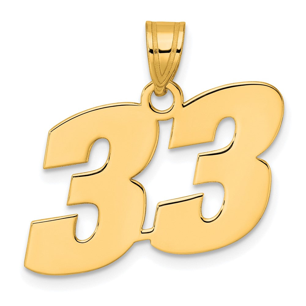Charlie & Co Jewelry | 14k Polished Block Number 33 Pendant - Model BN33
