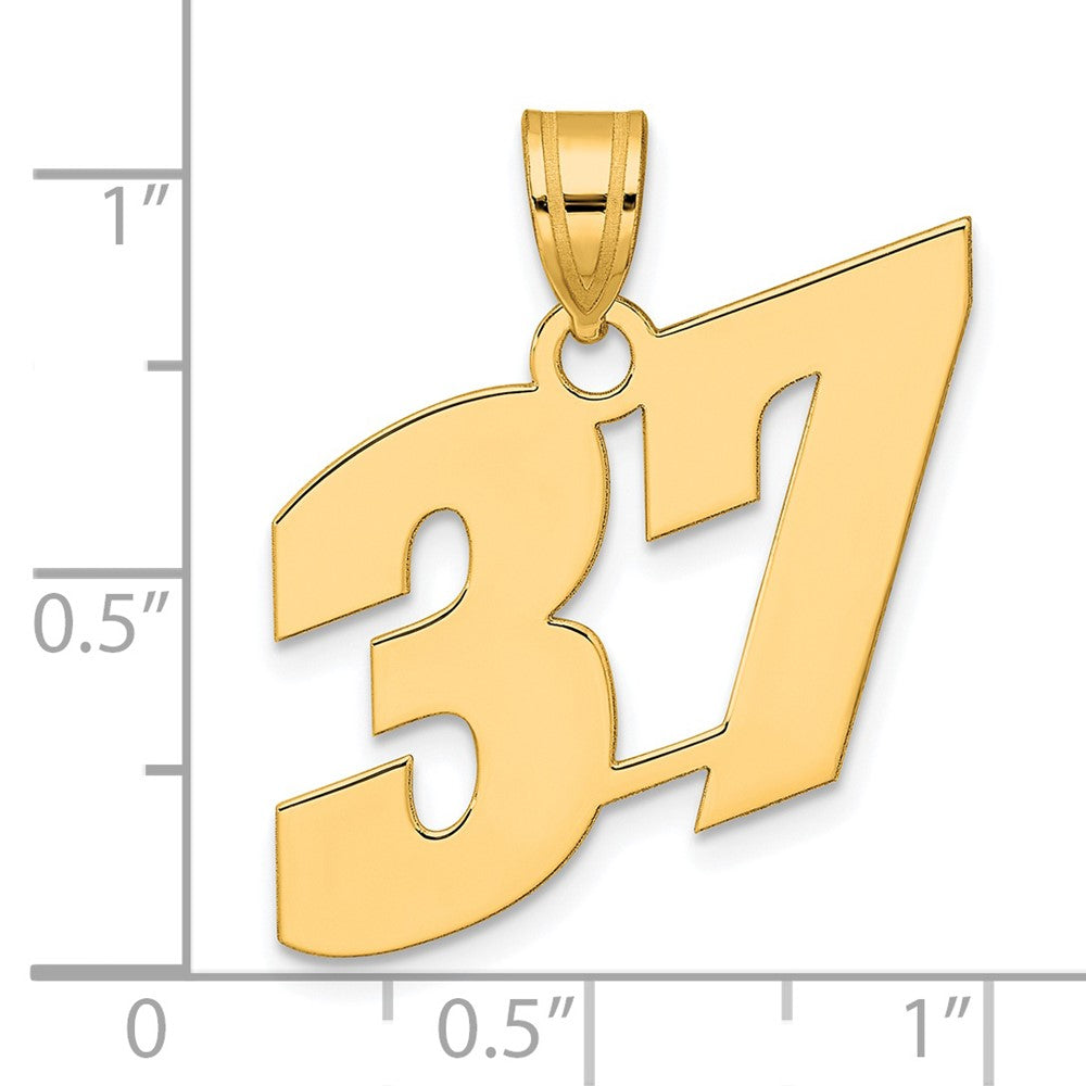 Charlie & Co Jewelry | 14k Polished Block Number 37 Pendant - Model BN37