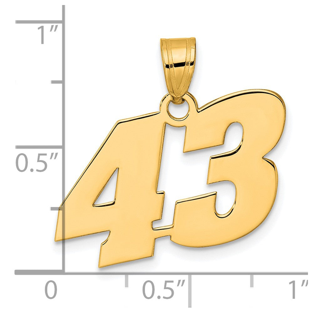 Charlie & Co Jewelry | 14k Polished Block Number 43 Pendant - Model BN43