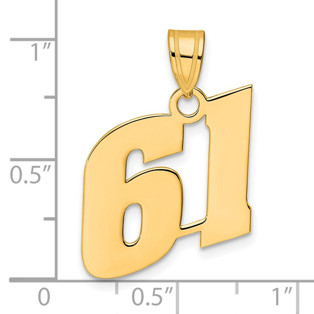 Charlie & Co Jewelry | 14k Polished Block Number 61 Pendant - Model BN61