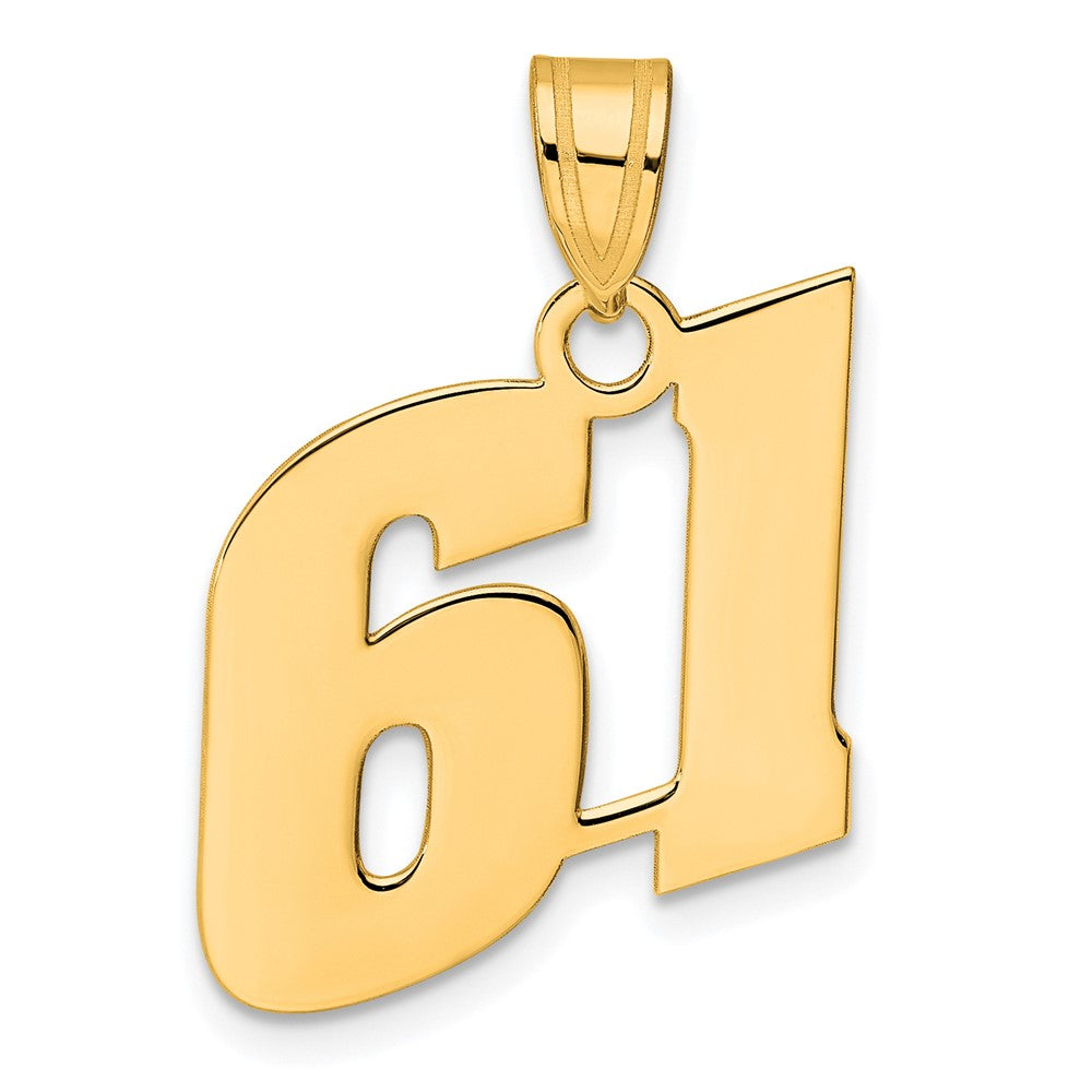 Charlie & Co Jewelry | 14k Polished Block Number 61 Pendant - Model BN61