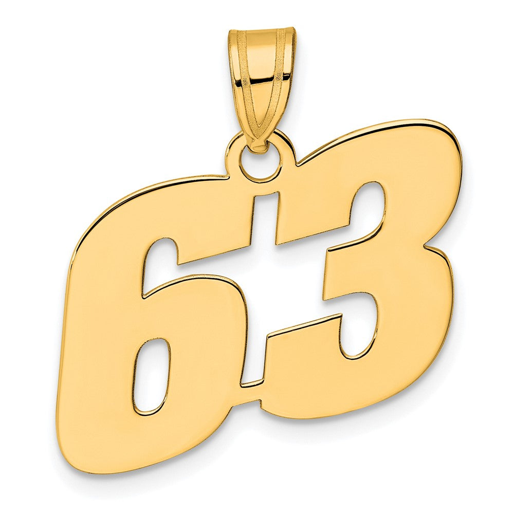 Charlie & Co Jewelry | 14k Polished Block Number 63 Pendant - Model BN63