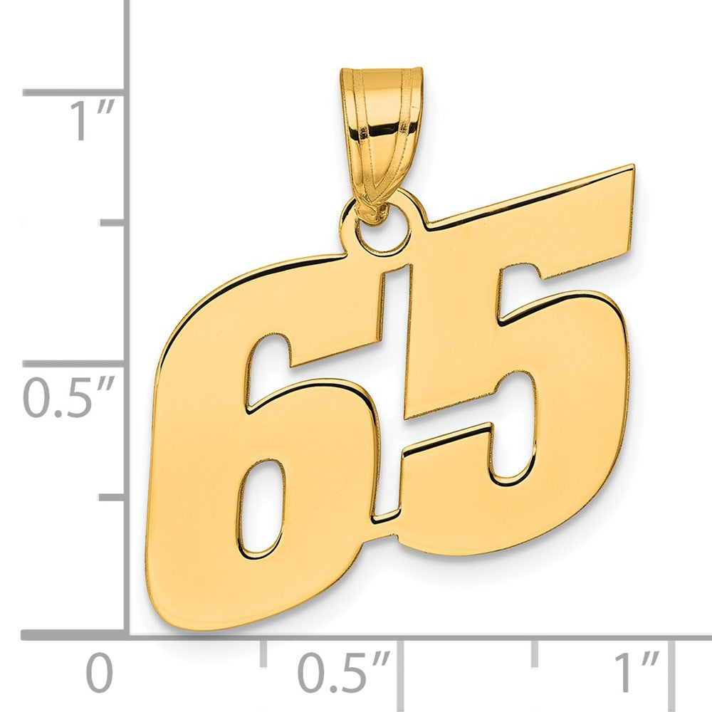 Charlie & Co Jewelry | 14k Polished Block Number 65 Pendant - Model BN65