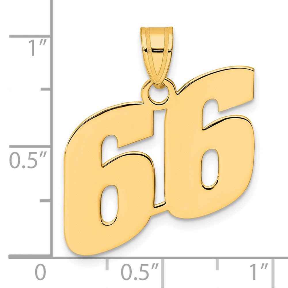 Charlie & Co Jewelry | 14k Polished Block Number 66 Pendant - Model BN66