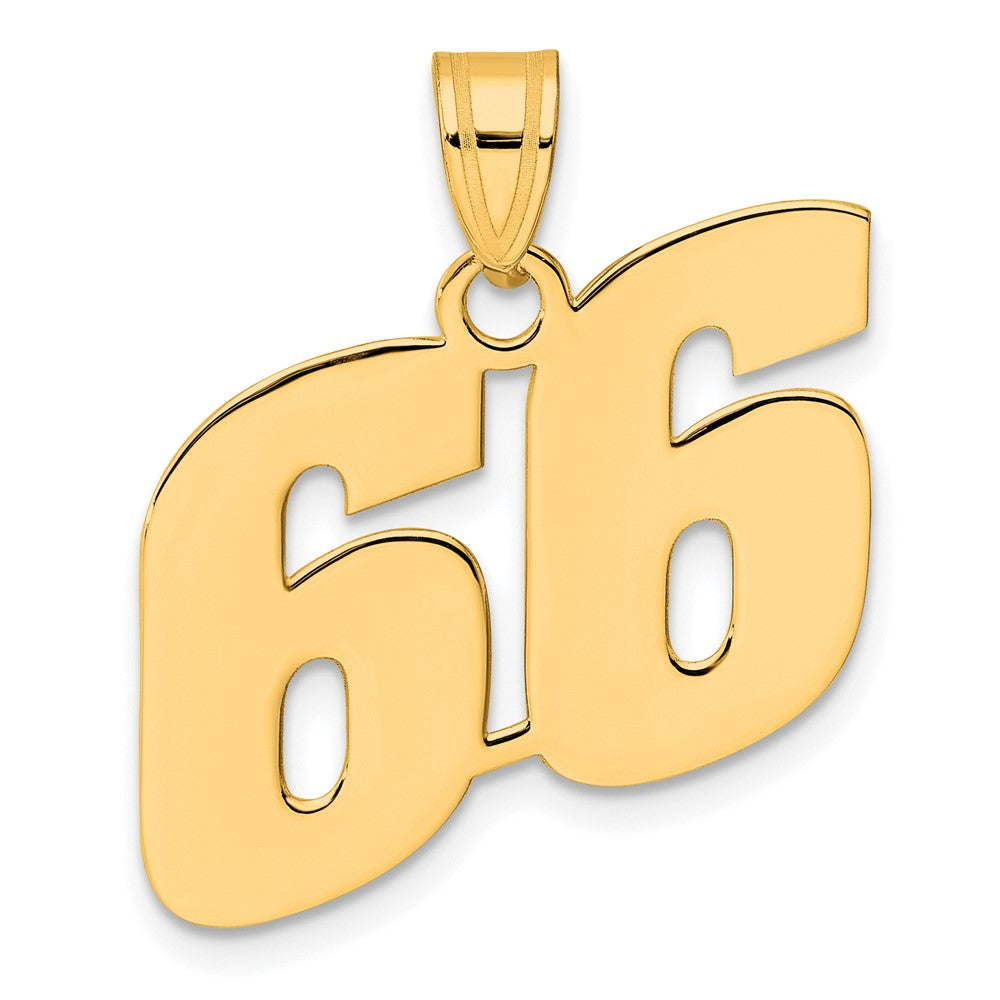 Charlie & Co Jewelry | 14k Polished Block Number 66 Pendant - Model BN66