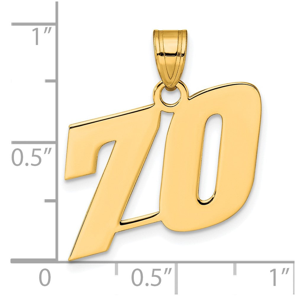 Charlie & Co Jewelry | 14k Polished Block Number 70 Pendant - Model BN70