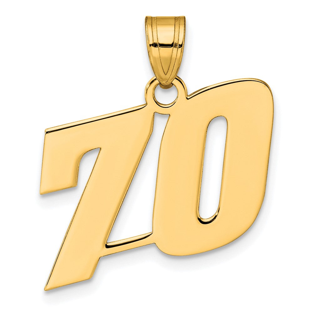 Charlie & Co Jewelry | 14k Polished Block Number 70 Pendant - Model BN70