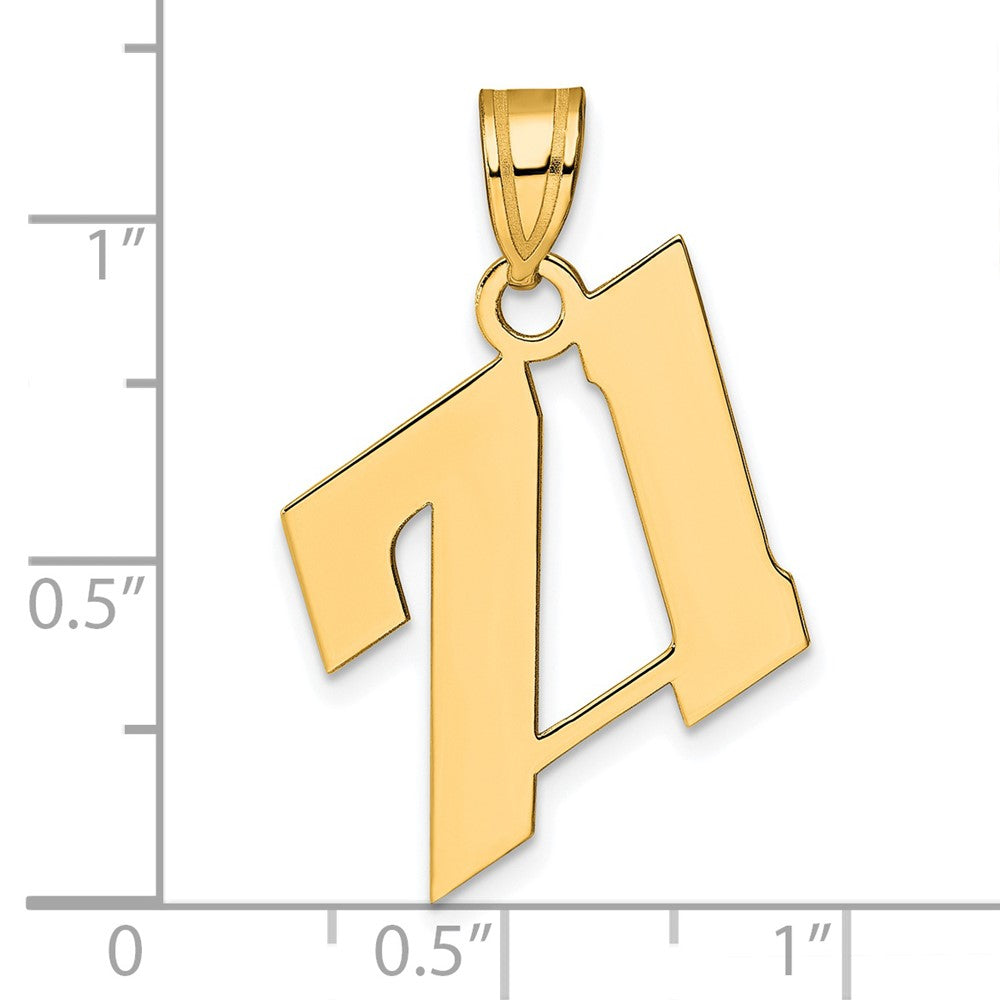 Charlie & Co Jewelry | 14k Polished Block Number 71 Pendant - Model BN71