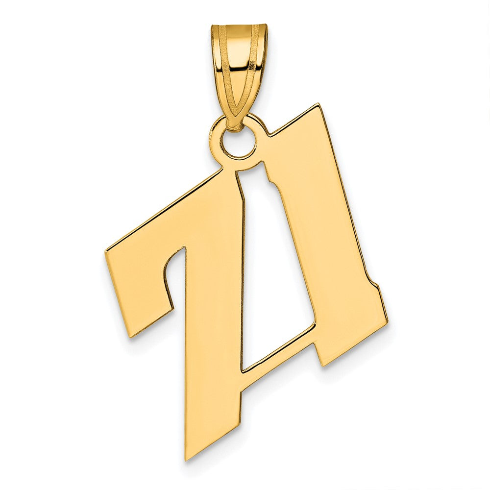 Charlie & Co Jewelry | 14k Polished Block Number 71 Pendant - Model BN71