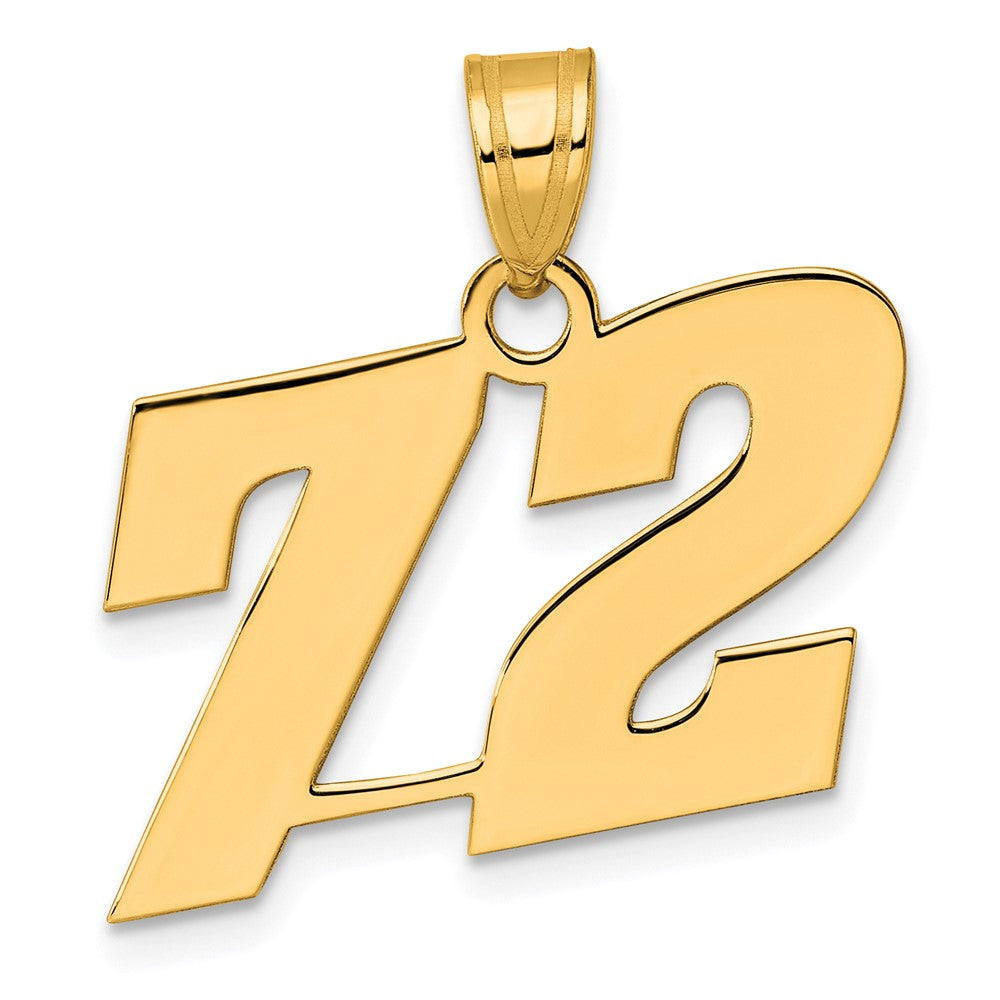 Charlie & Co Jewelry | 14k Polished Block Number 72 Pendant - Model BN72