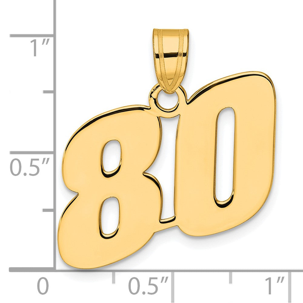 Charlie & Co Jewelry | 14k Polished Block Number 80 Pendant - Model BN80
