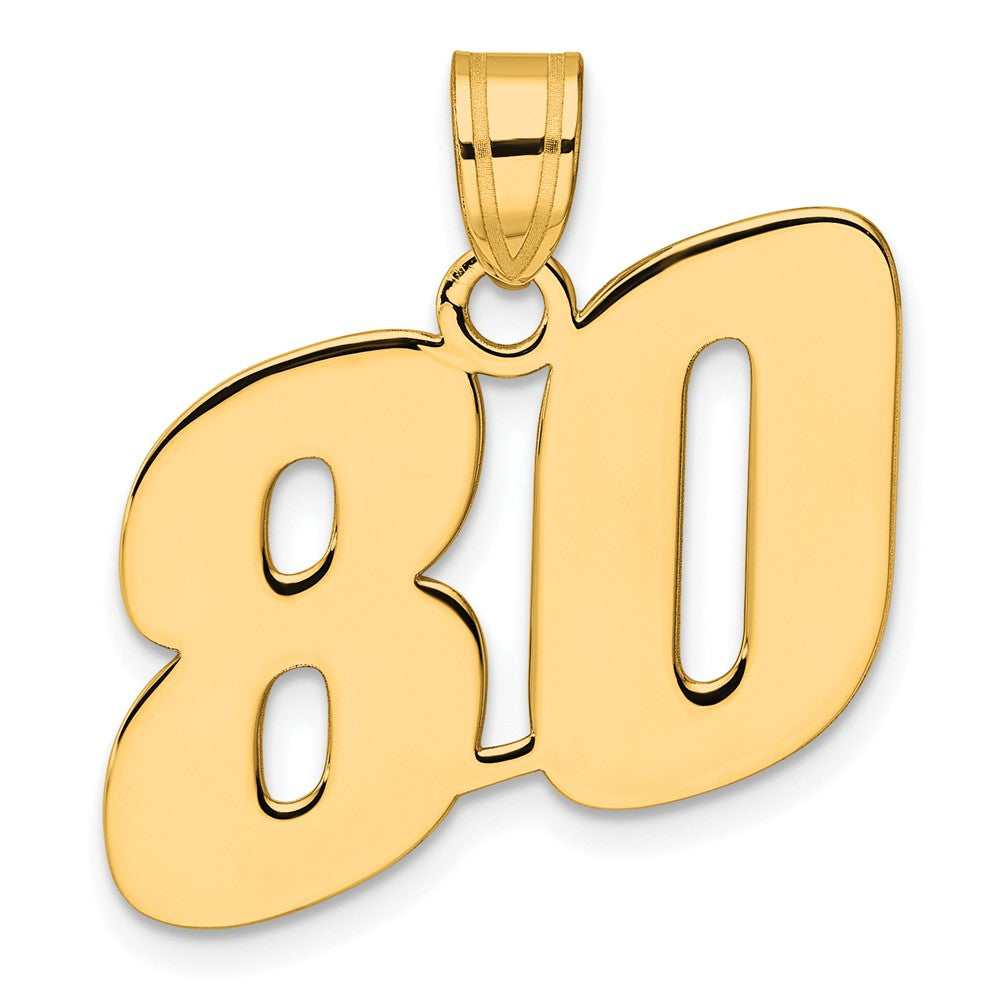 Charlie & Co Jewelry | 14k Polished Block Number 80 Pendant - Model BN80