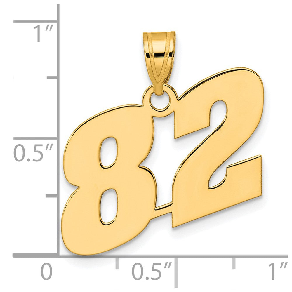 Charlie & Co Jewelry | 14k Polished Block Number 82 Pendant - Model BN82