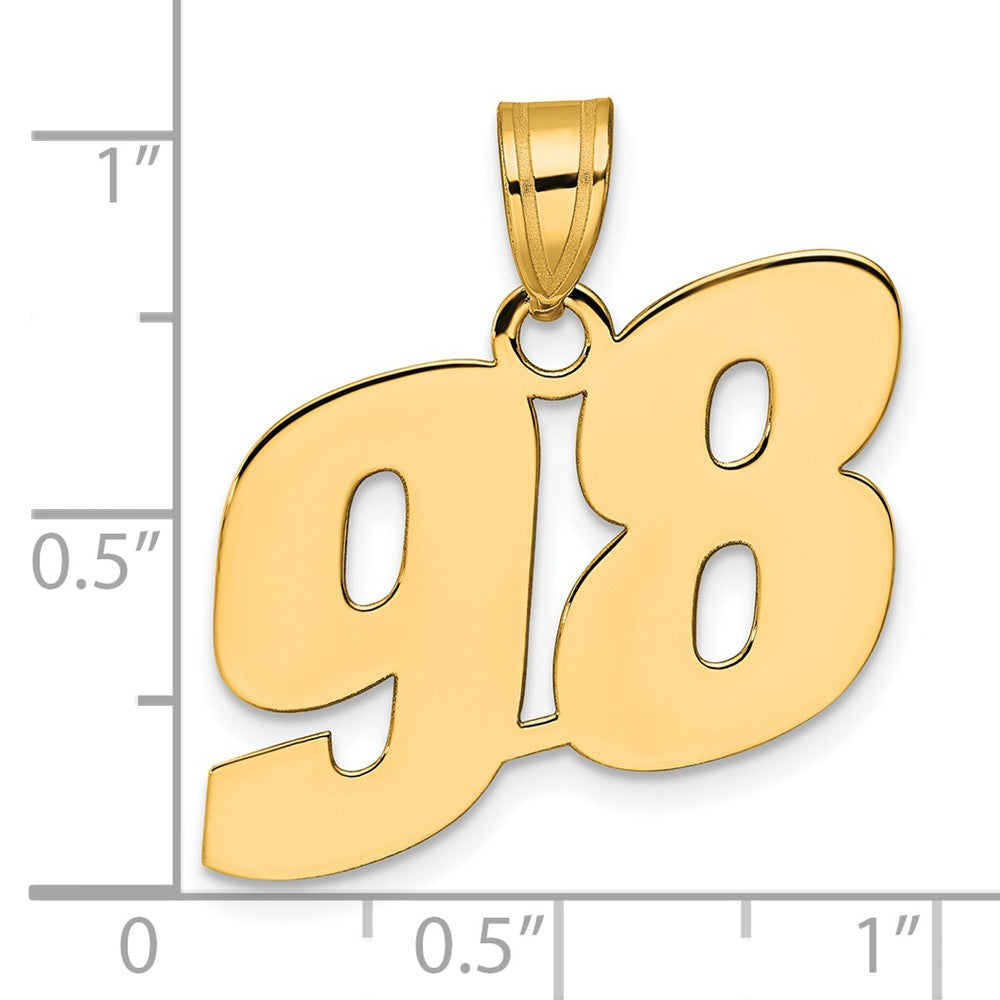 Charlie & Co Jewelry | 14k Polished Block Number 98 Pendant - Model BN98