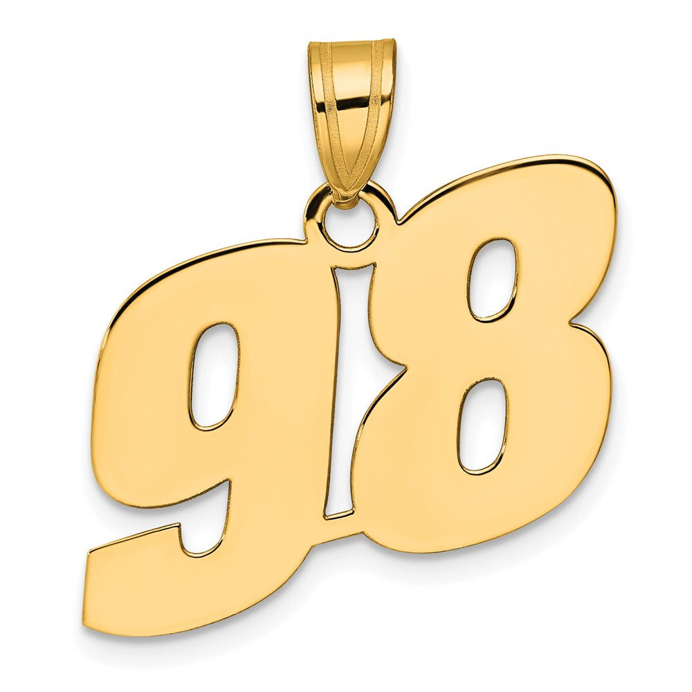 Charlie & Co Jewelry | 14k Polished Block Number 98 Pendant - Model BN98