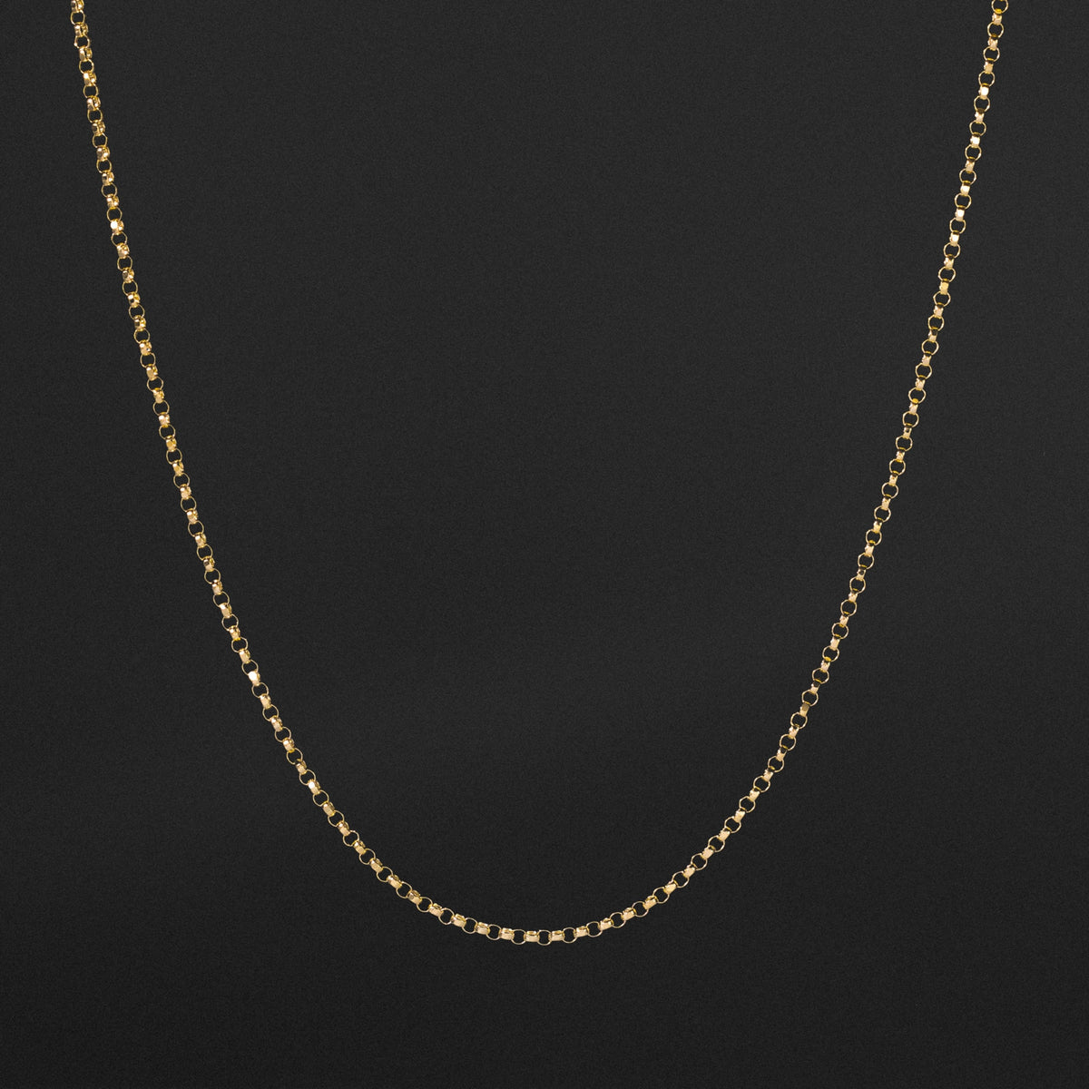 14K Gold 1.2mm Round Rolo Cable Chain - Model 0227