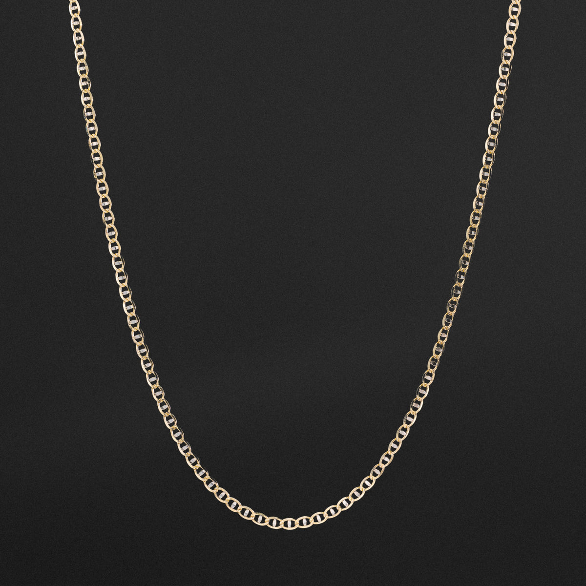 14k Gold 2.9mm Two Tone Light Mariner Chain - Model CH-0642