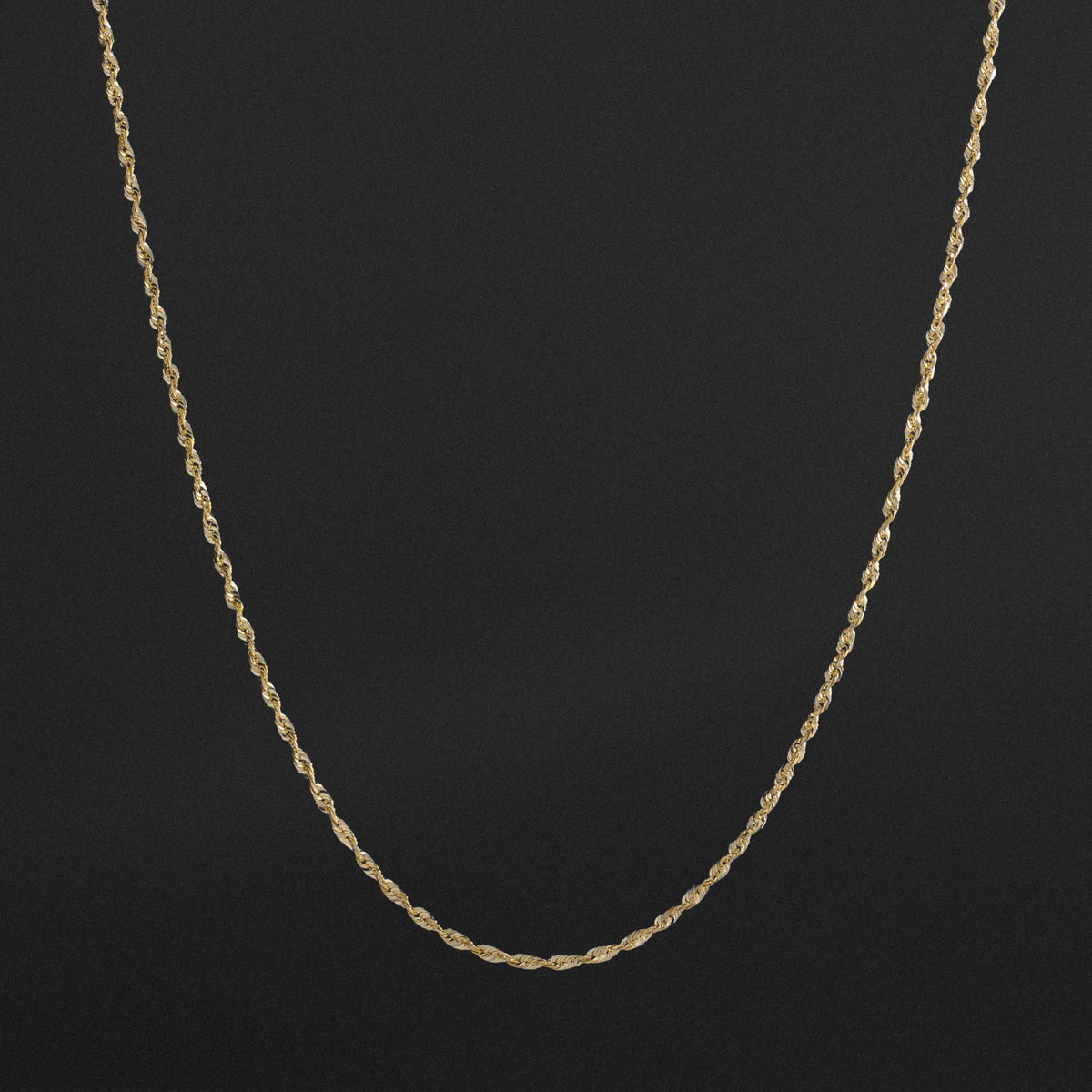 14k Gold 1.9mm Solid Lightweight Diamond-Cut Rope Chain - Model CH-0139