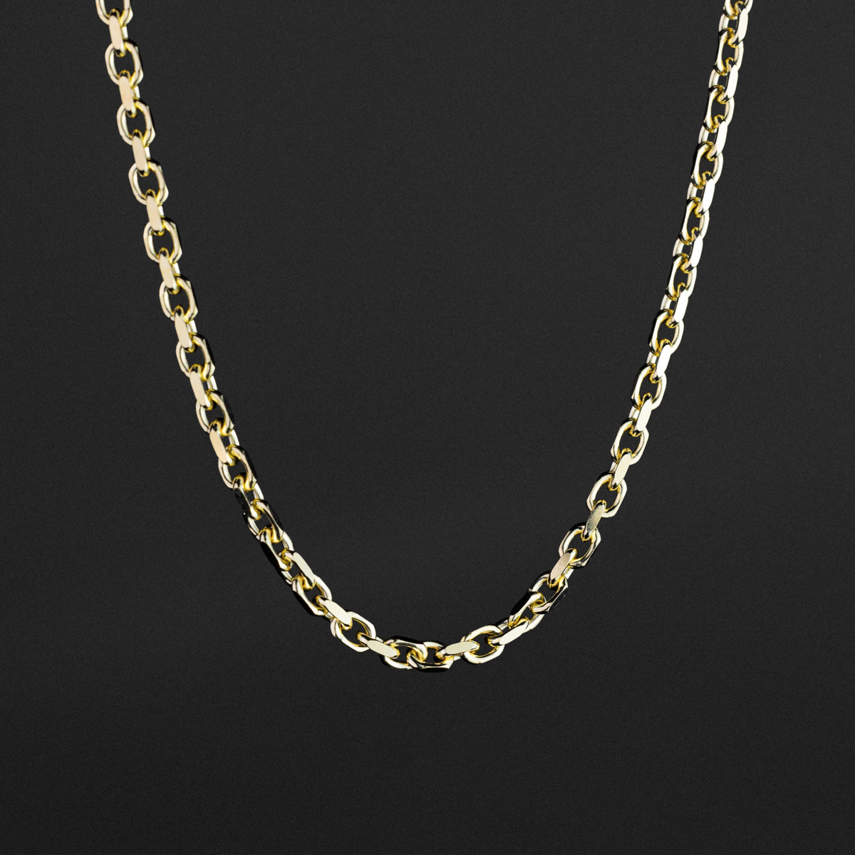 14K Gold 2.9mm Solid Diamond-Cut Italian Cable Chain