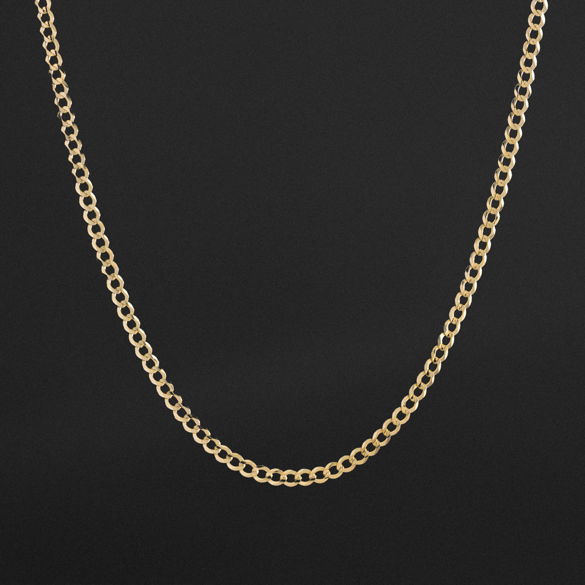 14k Gold 3.6mm Concave Curb Chain - Model CH-0109
