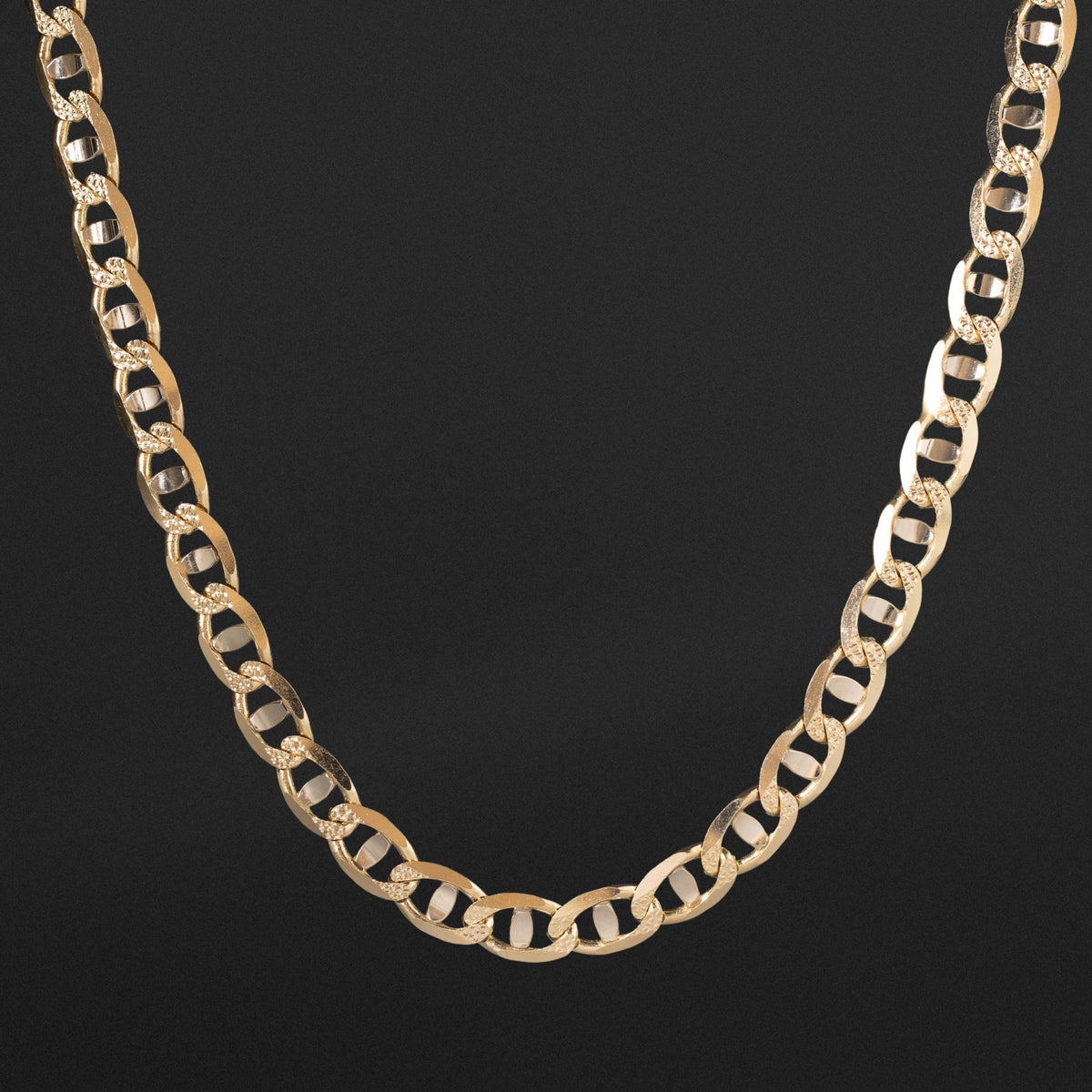 14k Gold 6.3mm Two Tone Light Mariner Chain - Model CH-0638