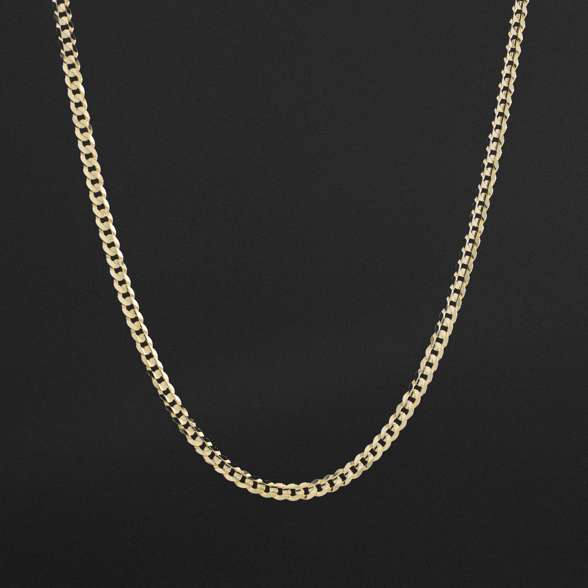 14k Gold 4mm Concave Cuban Chain - Model CH-0317