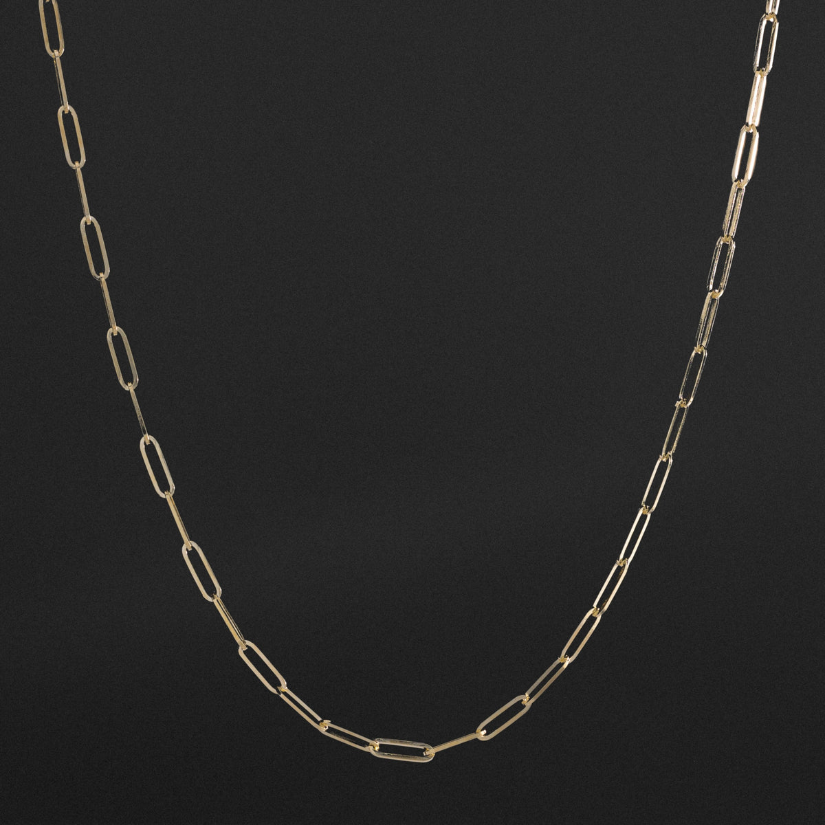 14k Gold 3.0mm Solid Square Paperclip Chain - Model CH-0579