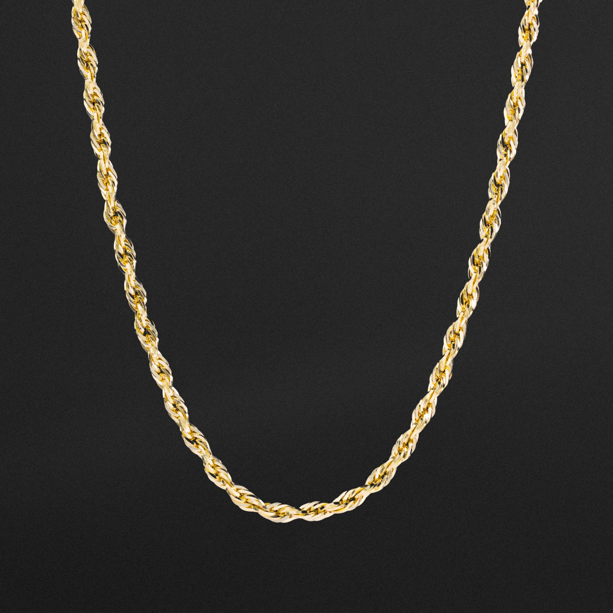 14k Gold 5mm Hollow Diamond-Cut Rope Chain - Model CH-0146