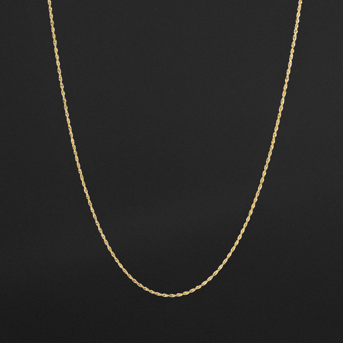 14k Gold 1.5mm Solid Lightweight Diamond-Cut Rope Chain - Model CH-0140