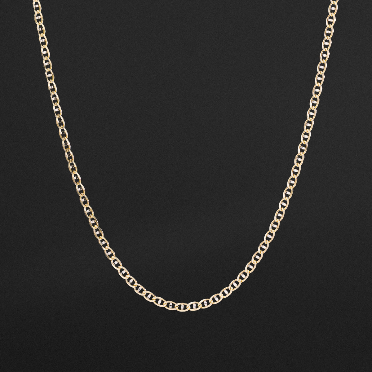 14k Gold 3.5mm Two-Tone Light Mariner Chain - Model CH-0641