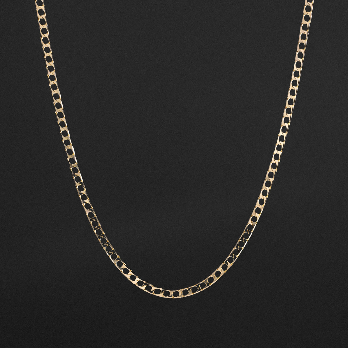 14k Gold 3.4mm Square Curb Chain - Model CH-0512