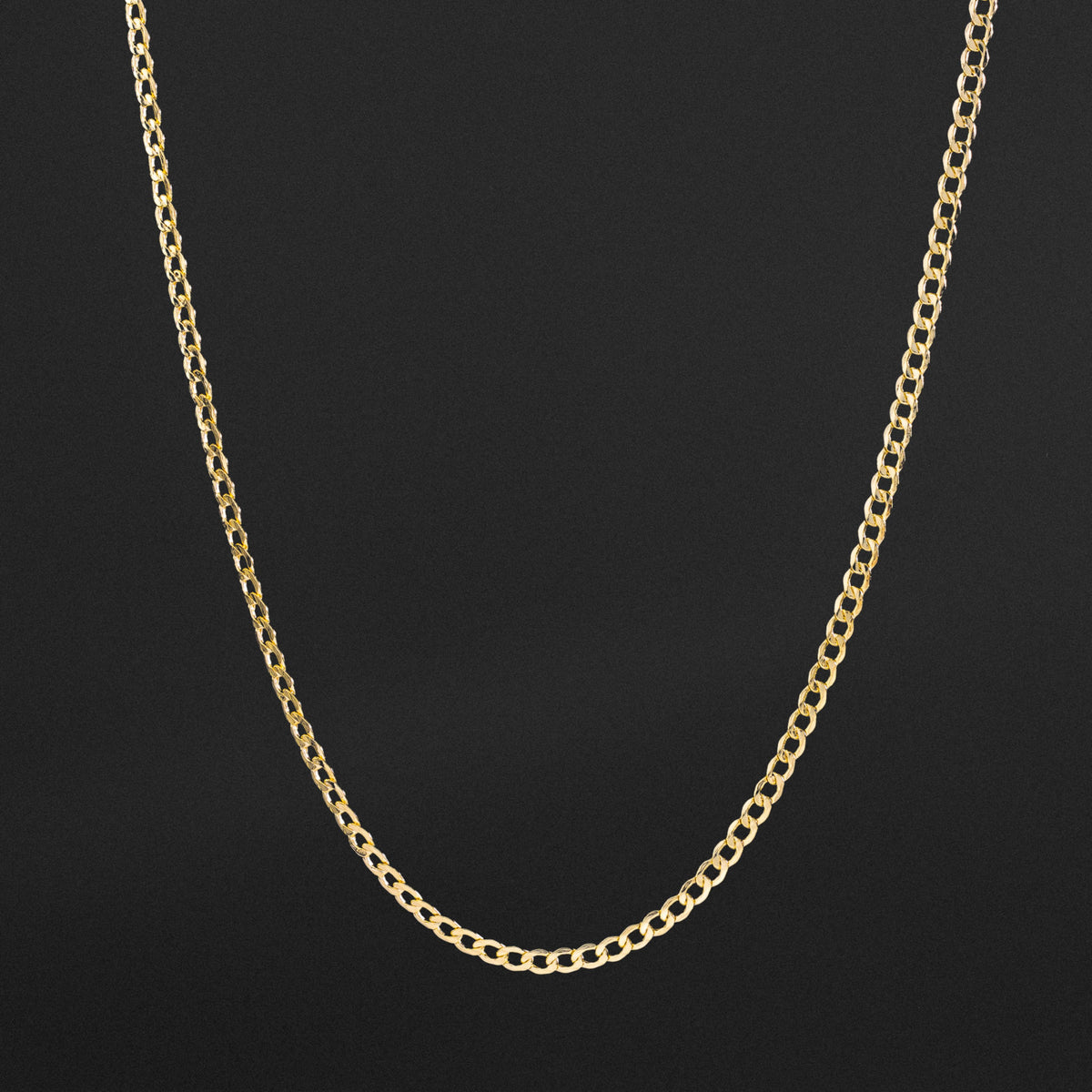 14k Gold 3.4mm Hollow Curb Chain - Model CH-0166