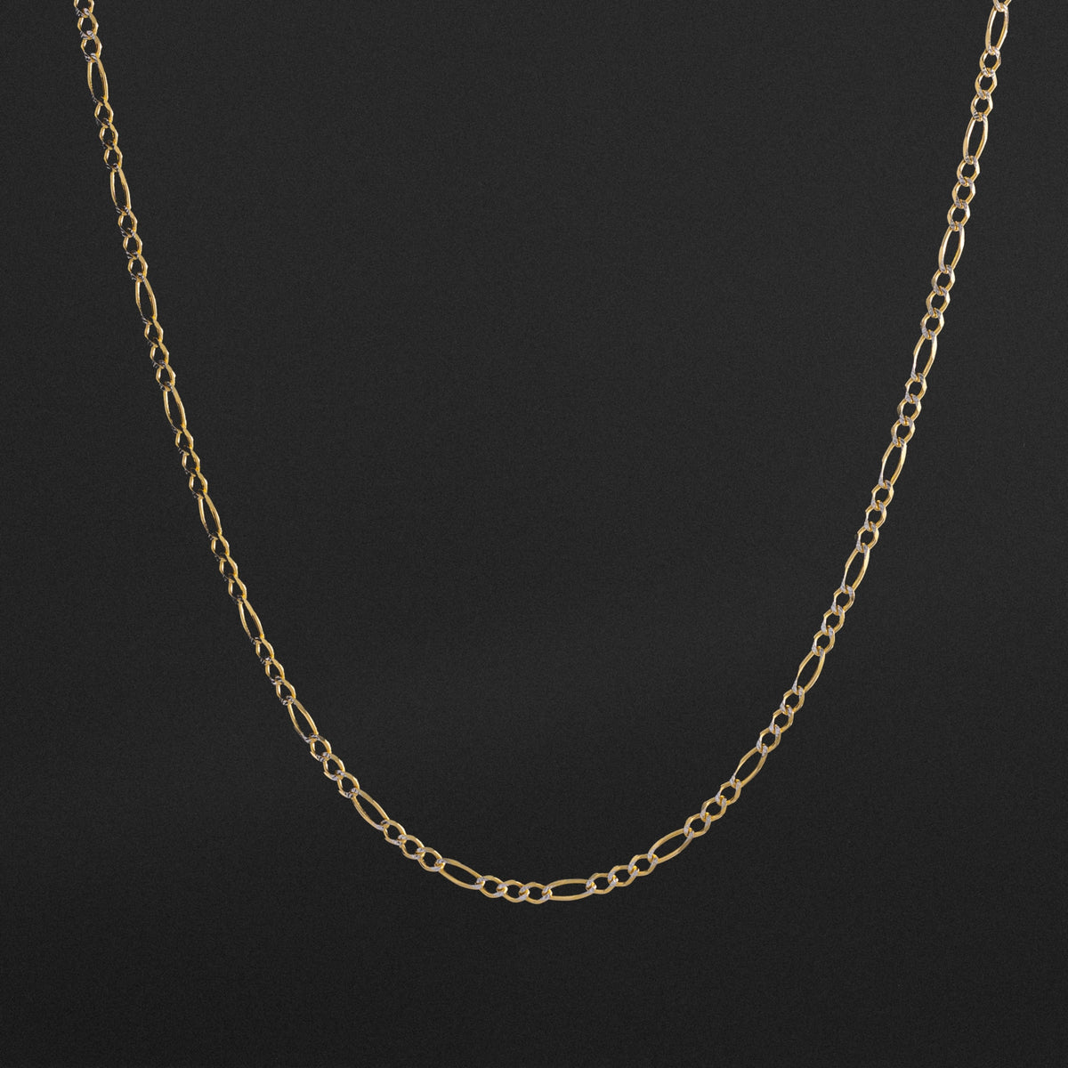 14k Gold 2.7mm Two-Tone Figaro Chain - Model CH-0305