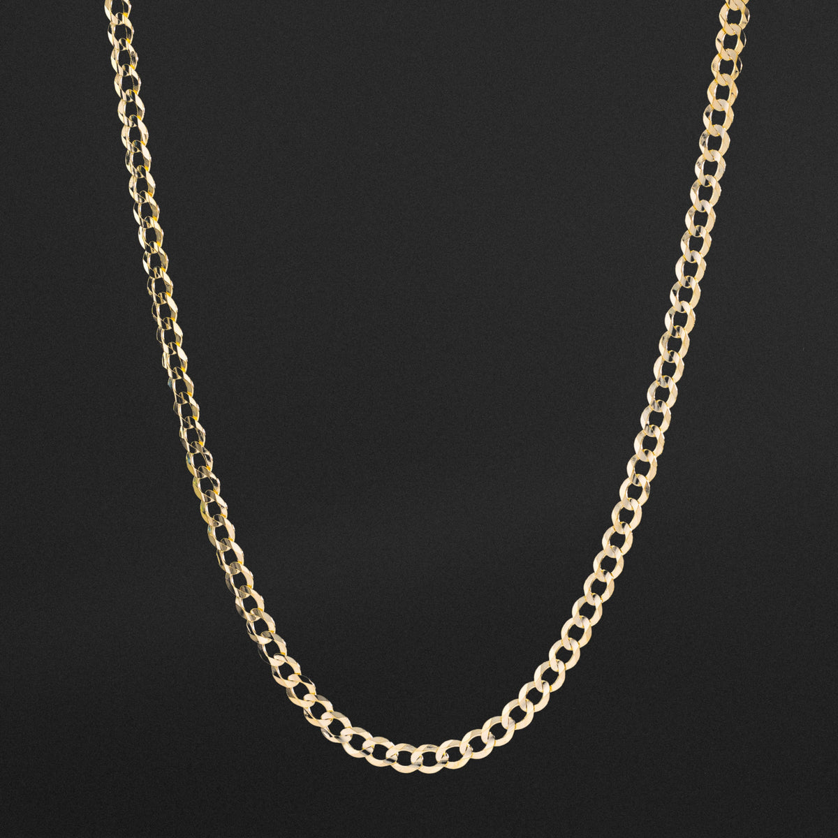 14k Gold 4.7mm Concave Curb Chain - Model CH-0108