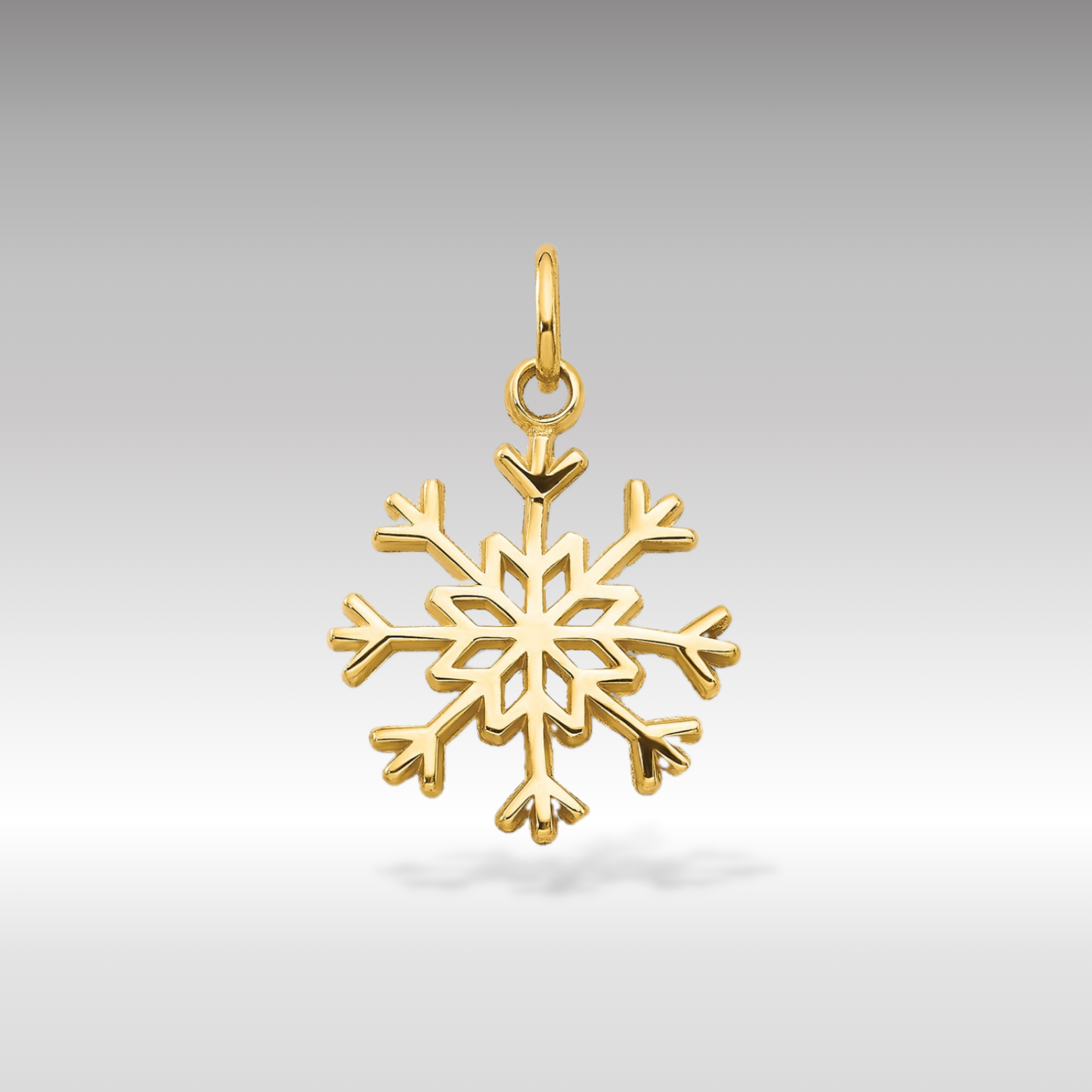 14K Yellow Gold Intricate Snowflake Charm - Charlie & Co. Jewelry