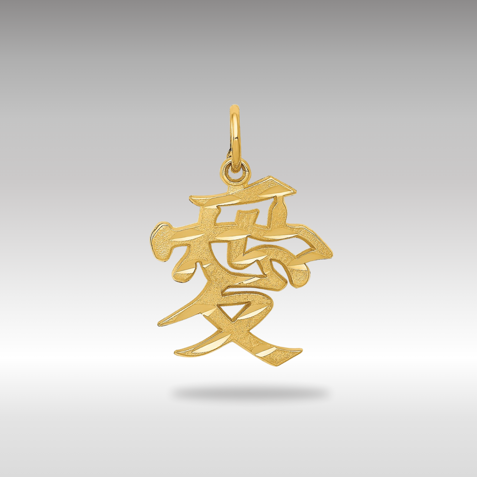 Gold Chinese Character Love Necklace Pendant Model-C1082 - Charlie & Co. Jewelry