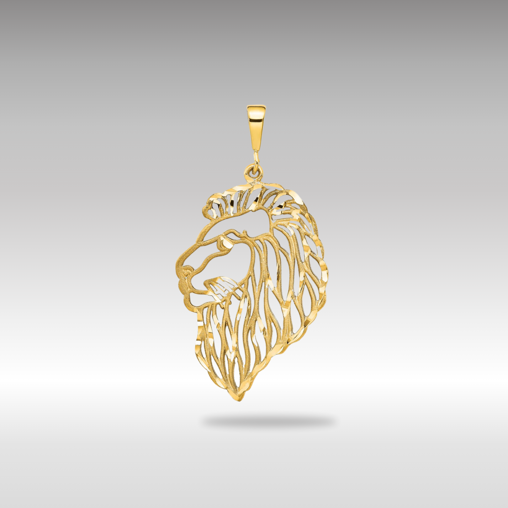 Gold Large Filigree Lion's Head Necklace Pendant - Charlie & Co. Jewelry