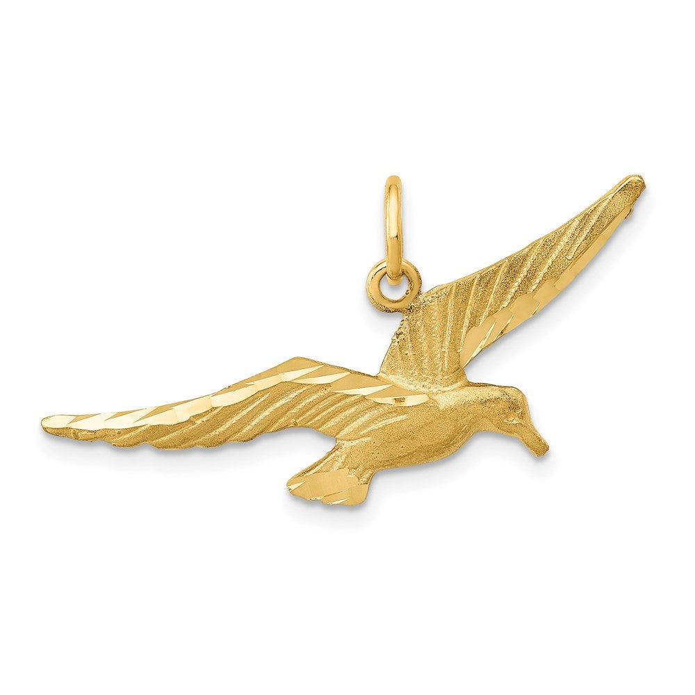 Gold Flying Seagull Necklace Pendant Model-C1204 - Charlie & Co. Jewelry