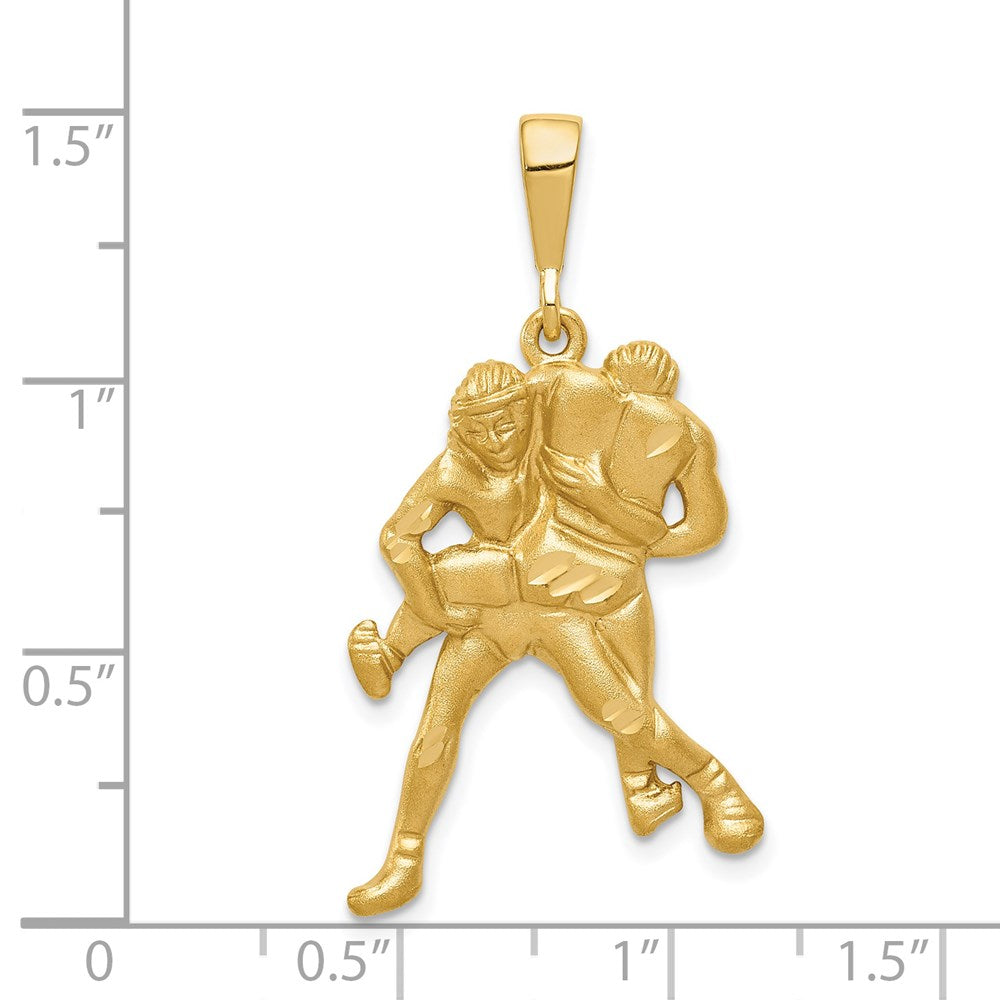 Charlie & Co Jewelry | 14k Satin And Diamond-cut Wrestlers Charm - Model C1241