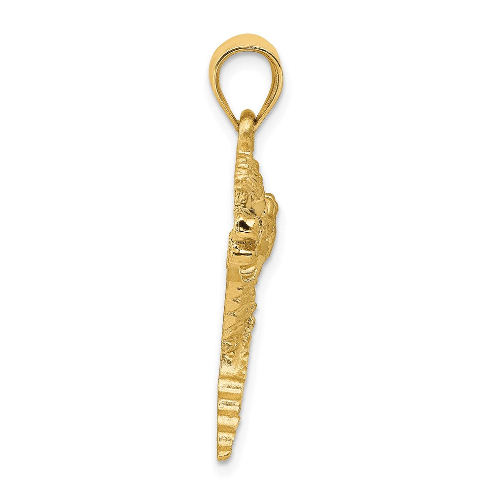 Gold Large Alligator Pendant Model-C128 - Charlie & Co. Jewelry