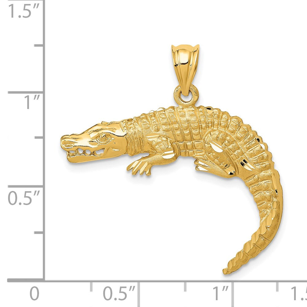 14K Gold Large Alligator Pendant - Charlie & Co. Jewelry