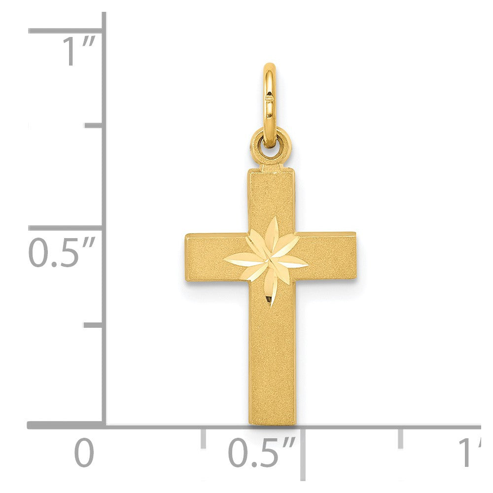 Charlie & Co Jewelry | 14k Small Diamond-cut Cross Pendant - Model C1318