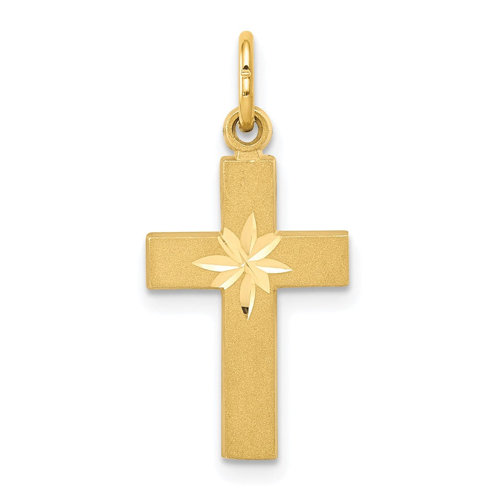 Charlie & Co Jewelry | 14k Small Diamond-cut Cross Pendant - Model C1318